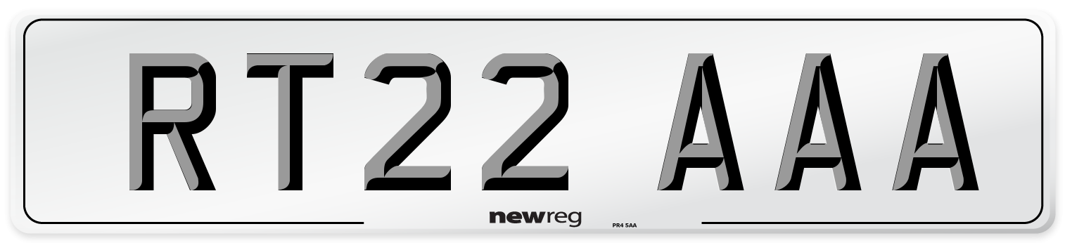 RT22 AAA Number Plate from New Reg